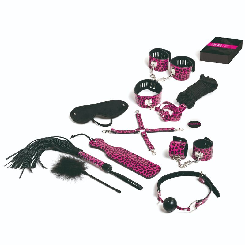 SET 13 ACCESSOIRES DE BONDAGE MAGENTA