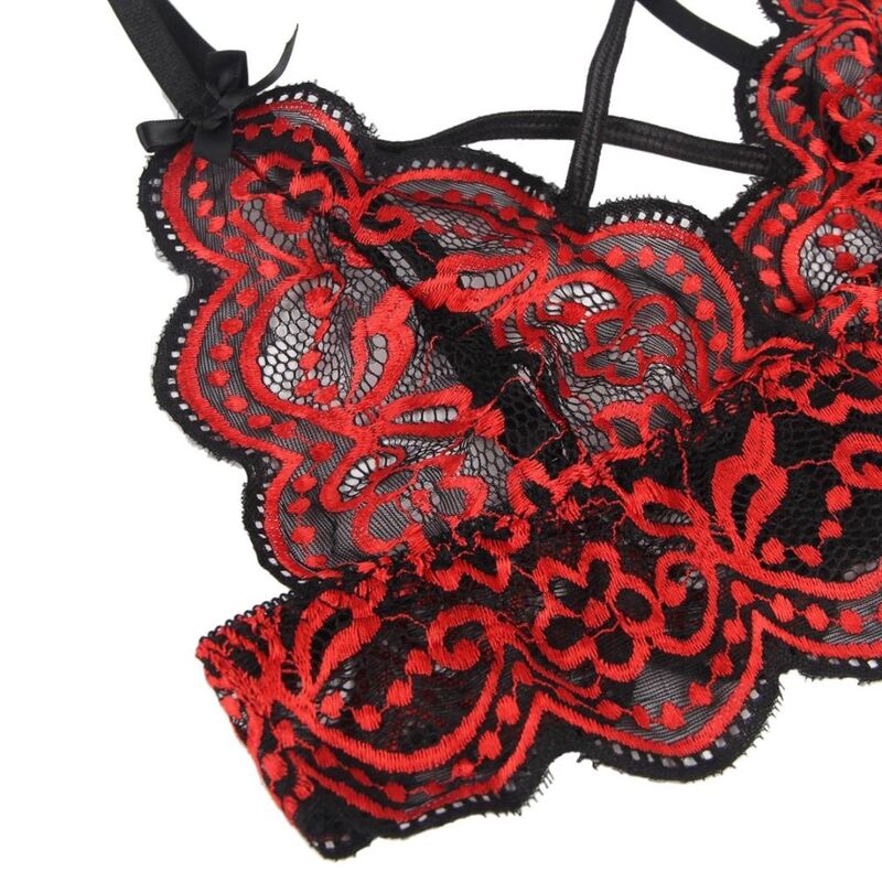 ENSEMBLE DEUX PIÈCES TOP ET STRING EN DENTELLE