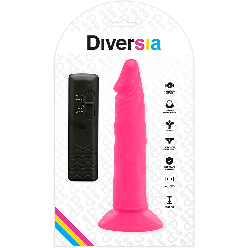 DIVERSIA - DILDO SOUPLE AVEC VIBRATION ROSE
