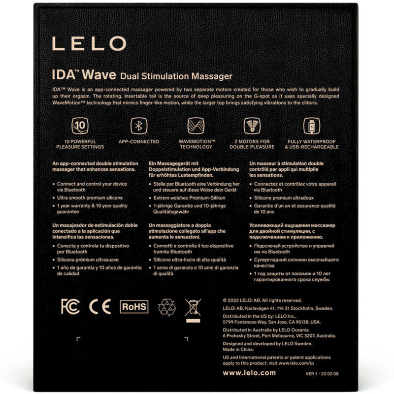 LELO - VIBROMASSEUR POUR COUPLES IDA WAVE NOIR