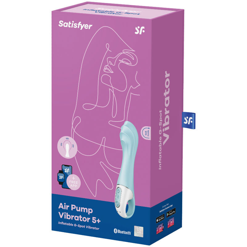 SATISFYER - AIR PUMP VIBRATOR 5+ BLEU