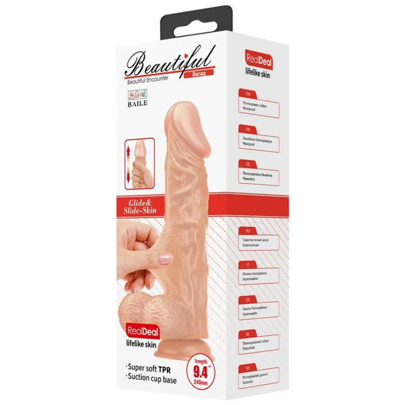 GODE RÉALISTE FLEXIBLE 24 CM NATUREL