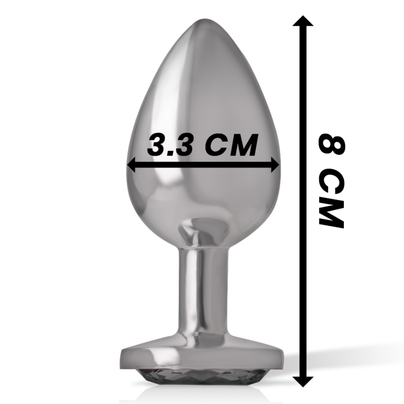 PLUG ANAL EN MÉTAL ALUMINIUM AVEC VERRE NOIR TAILLE M