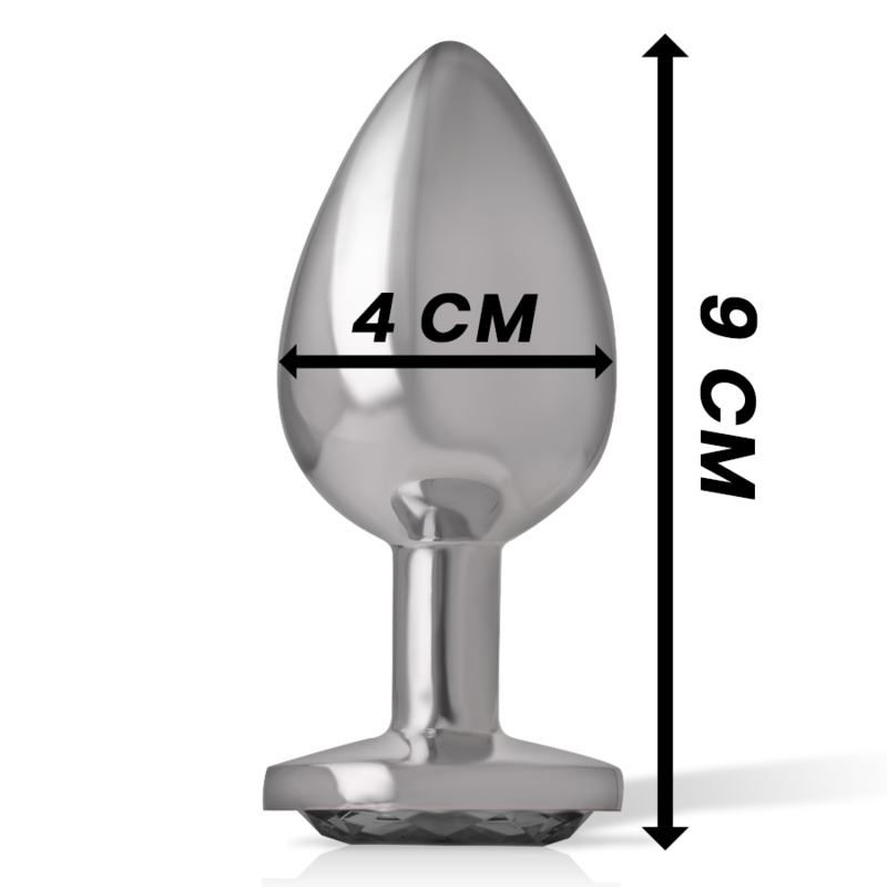 PLUG ANAL EN MÉTAL ALUMINIUM AVEC VERRE NOIR TAILLE L