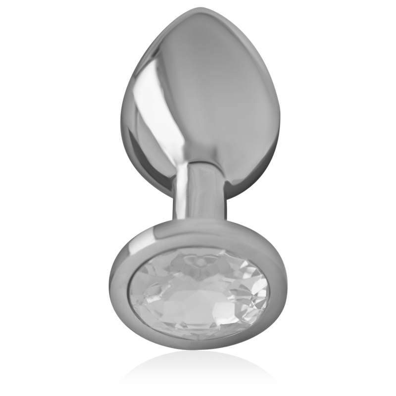 PLUG ANAL EN MÉTAL ALUMINIUM AVEC CRISTAL DARGENT TAILLE S