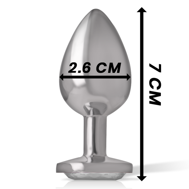 PLUG ANAL EN MÉTAL ALUMINIUM AVEC CRISTAL DARGENT TAILLE S