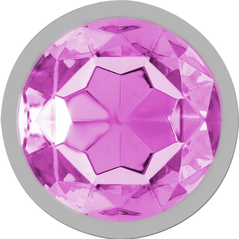 PLUG ANAL EN MÉTAL ALUMINIUM AVEC CRISTAL ROSE TAILLE M