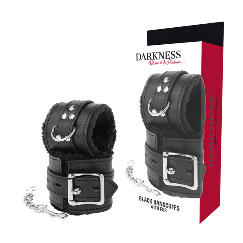 MENOTTES DOUBLÉES FOURRURE NOIRES