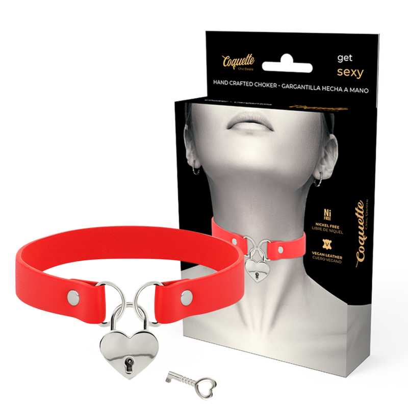 COQUETTE CHIC DESIRE - COLLIER ROUGE AVEC ACCESSOIRE COEUR