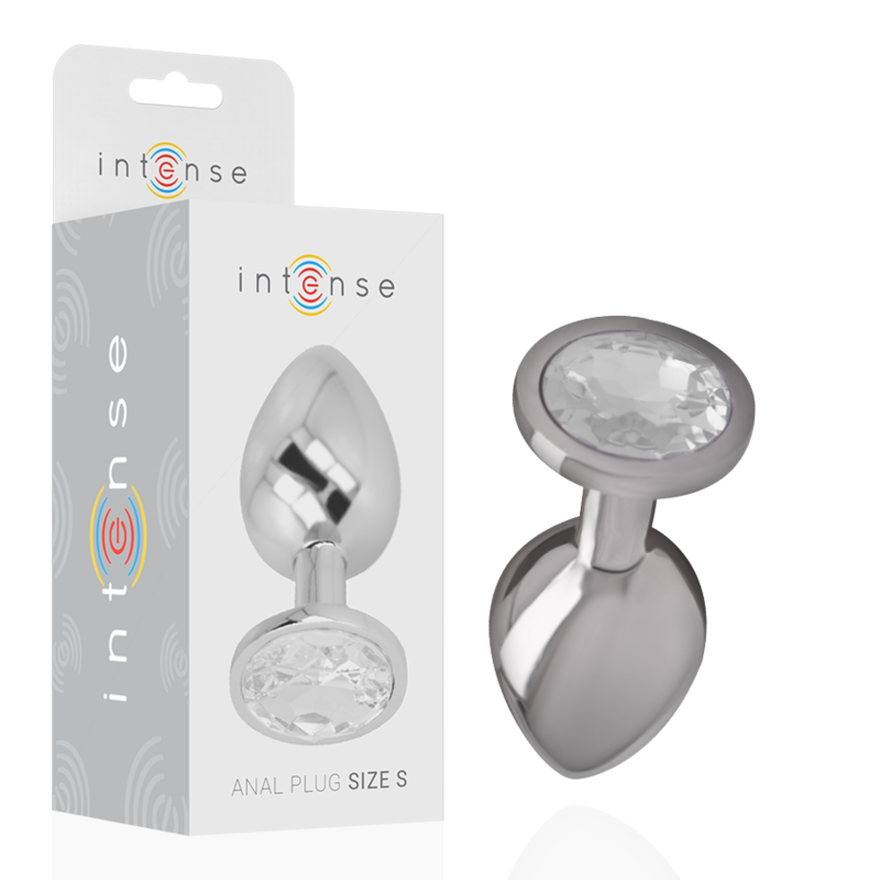 PLUG ANAL EN MÉTAL ALUMINIUM AVEC CRISTAL DARGENT TAILLE S