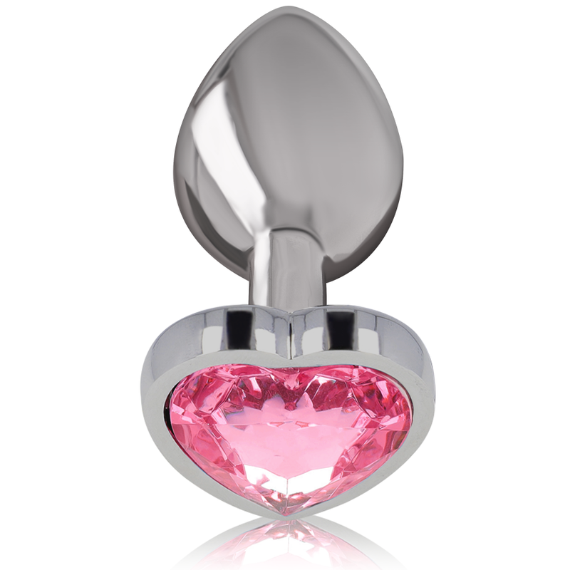 PLUG ANAL EN MÉTAL ALUMINIUM COEUR ROSE TAILLE L