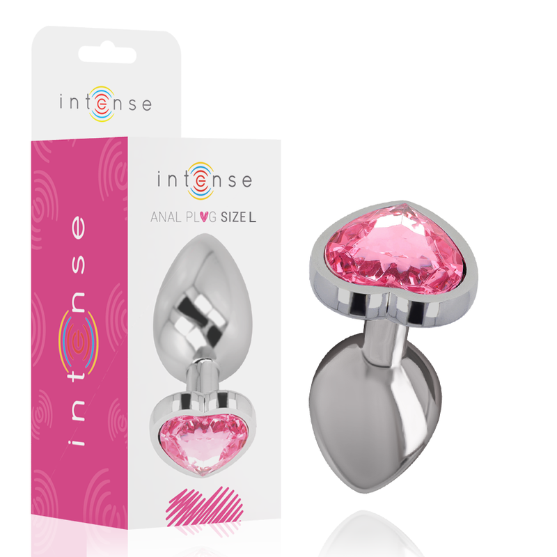 PLUG ANAL EN MÉTAL ALUMINIUM COEUR ROSE TAILLE L