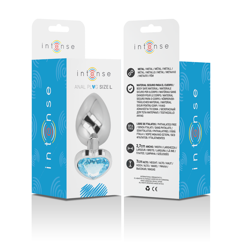 PLUG ANAL MÉTAL ALUMINIUM COEUR BLEU TAILLE L