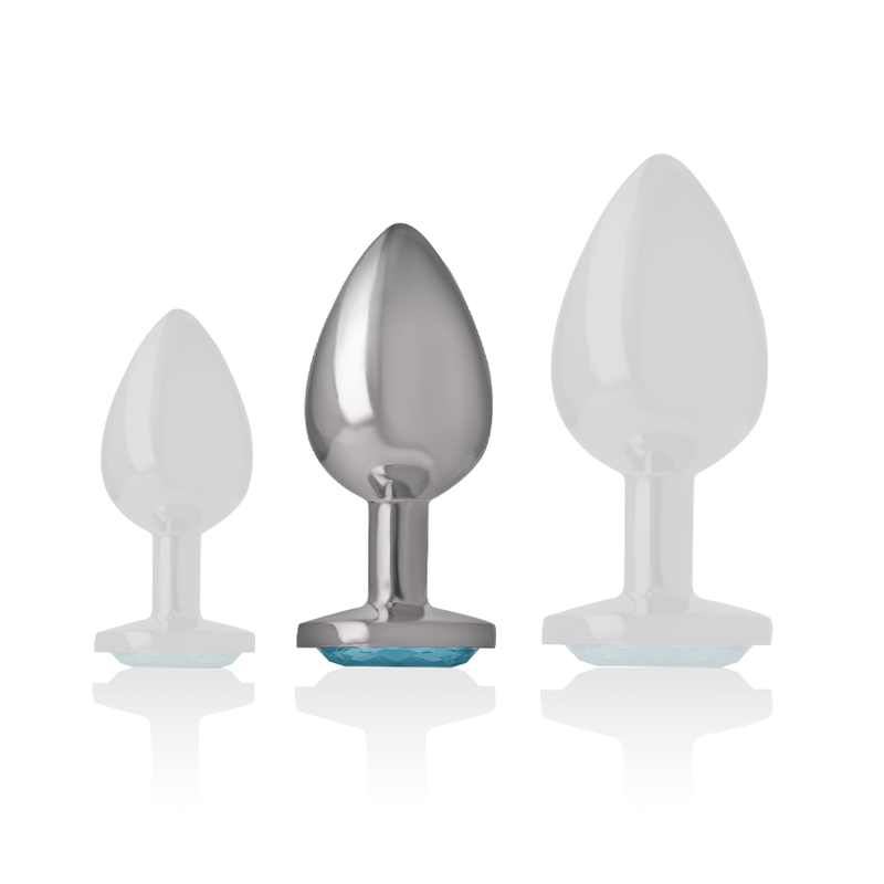 PLUG ANAL MÉTAL ALUMINIUM COEUR BLEU TAILLE M
