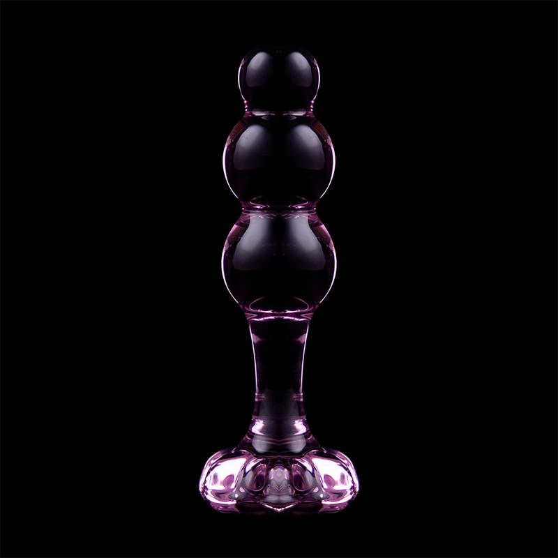 NEBULA SERIES BY IBIZA - MODÈLE 1 PLUG ANAL VERRE BOROSILICATE ROSE 10.5 CM -O- 3 CM