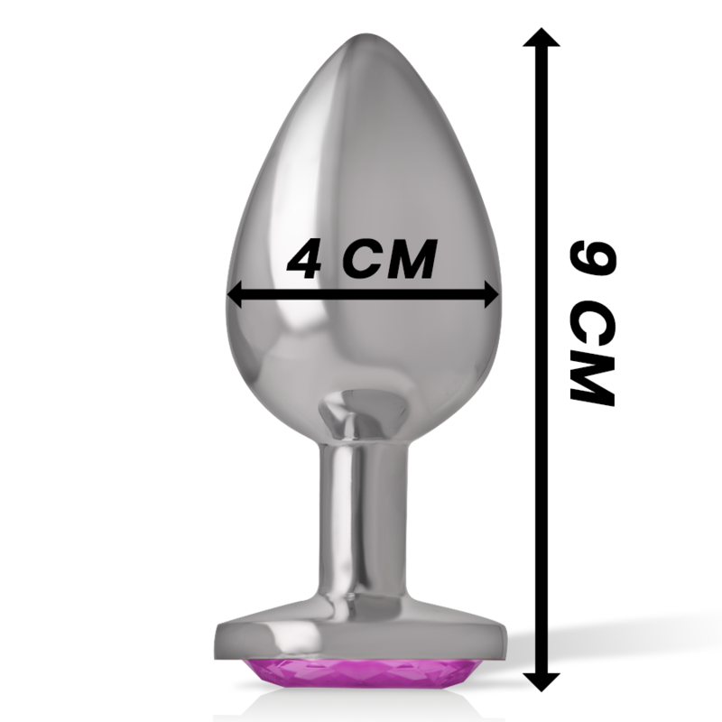 PLUG ANAL EN MÉTAL ALUMINIUM AVEC CRISTAL ROSE TAILLE L