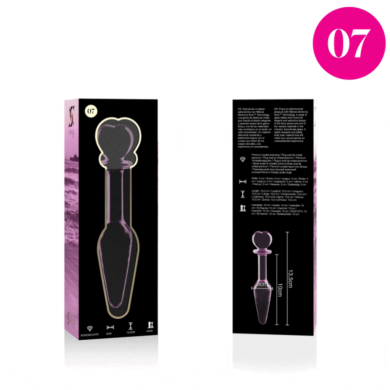NEBULA SERIES BY IBIZA - PLUG ANAL MODÈLE 7 VERRE BOROSILICATE 13.5 CM -O- 3 CM
