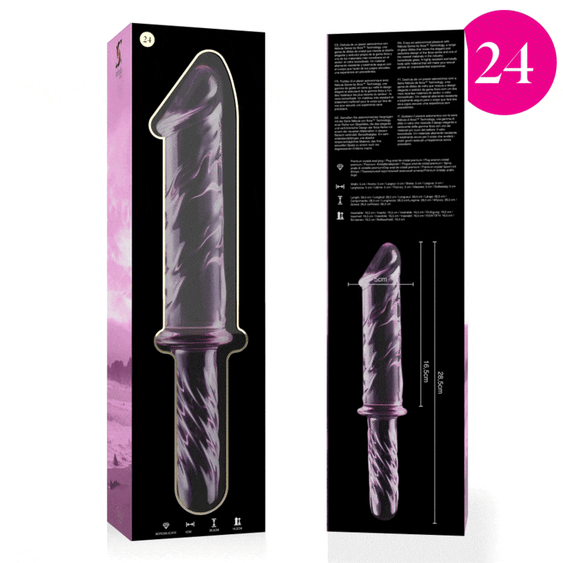 NEBULA SERIES BY IBIZA - MODÈLE 24 GODE EN VERRE BOROSILICATE ROSE 28.5 CM -O- 5 CM