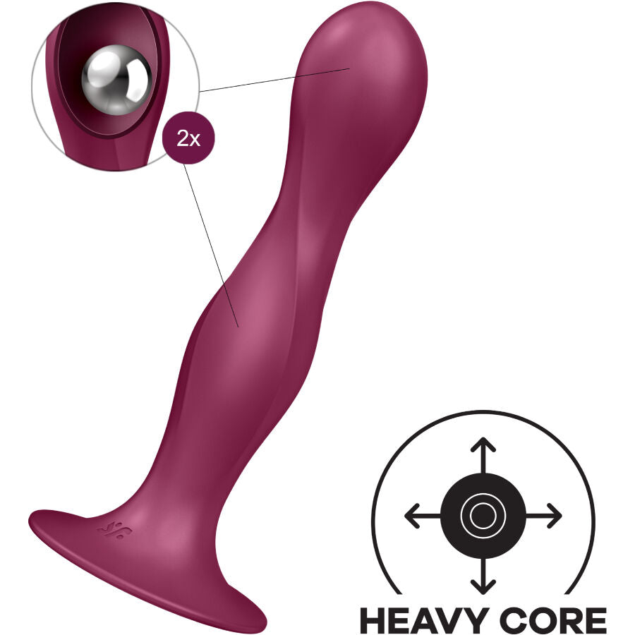 SATISFYER - GODE EN SILICONE "DOUBLE BALL-R"