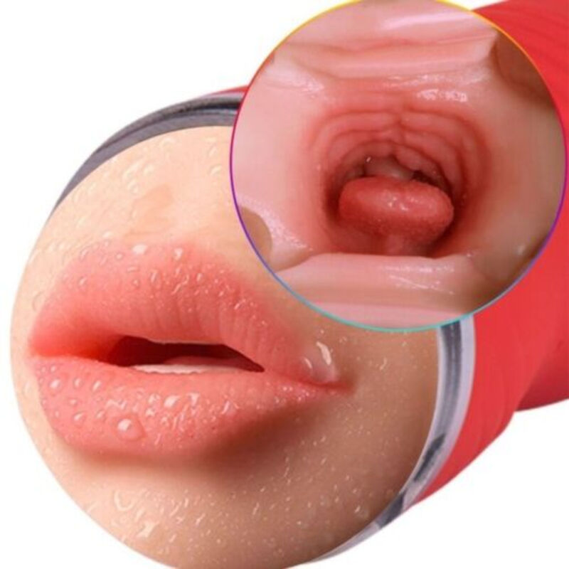 MASTURBATEUR DOUBLE - VAGIN ET BOUCHE ROUGE
