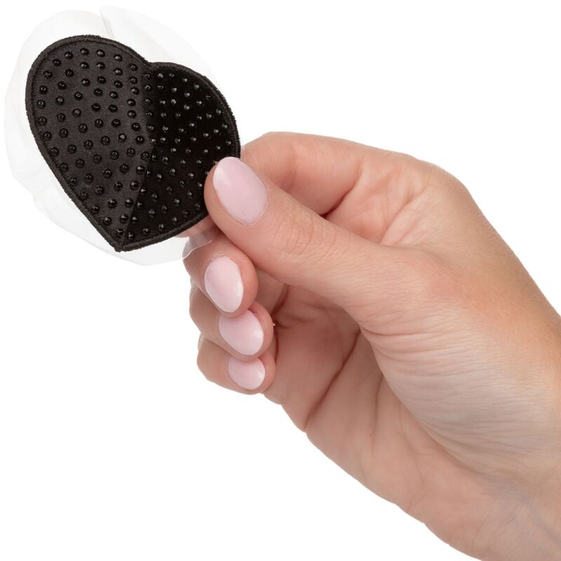 CACHES TÉTONS COEUR NOIR AVEC PERLES