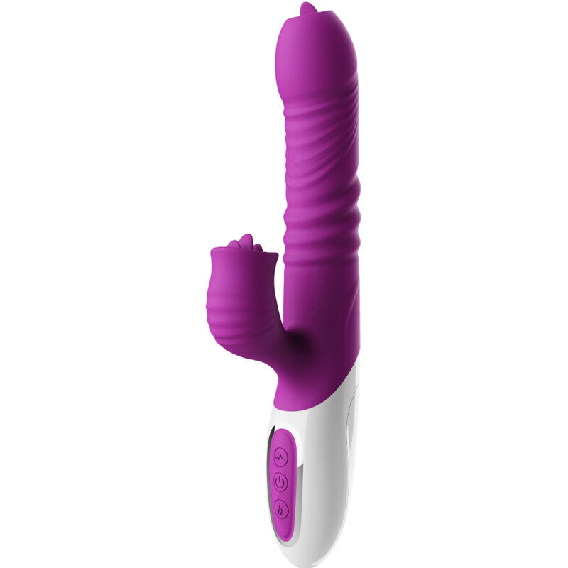 VIBROMASSEUR DOUBLE LANGUE ET EFFET CHALEUR VIOLET