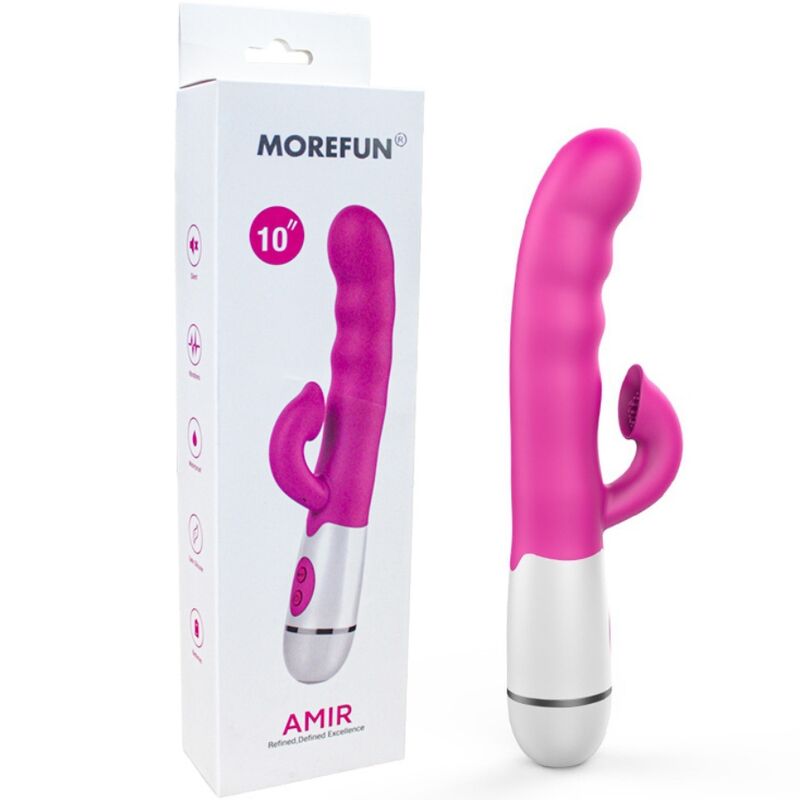 VIBROMASSEUR AMIR MULTIFONCTION AVEC LANGUE STIMULANTE ROSE