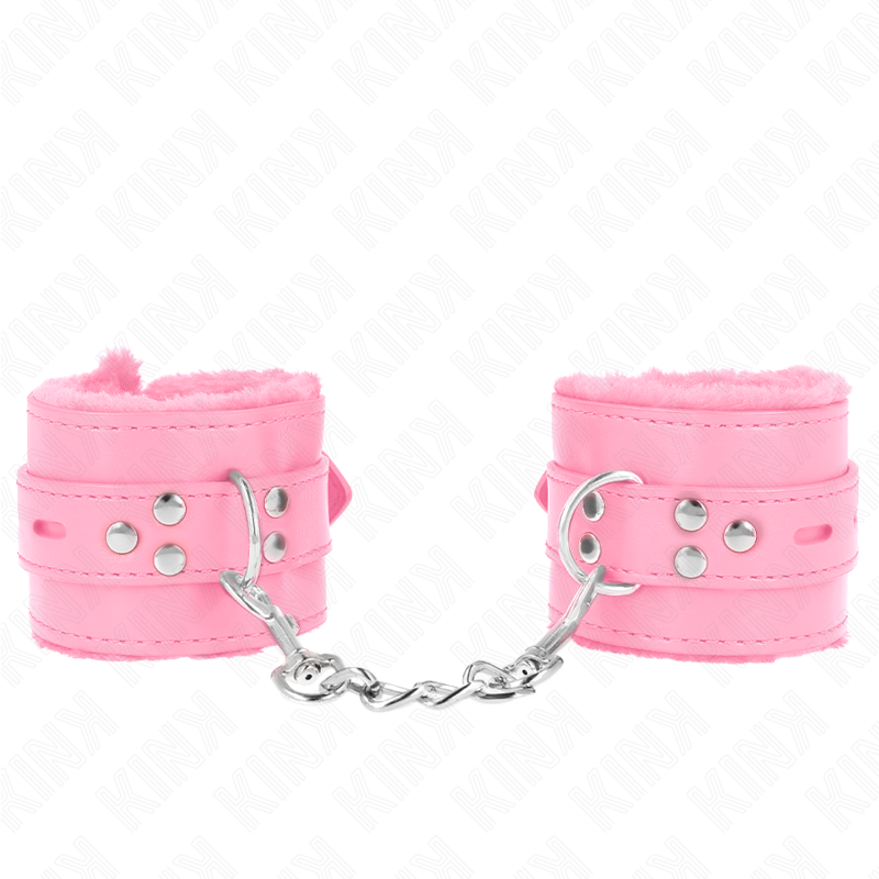 MENOTTES DOUBLÉS DE FOURRURE ROSE