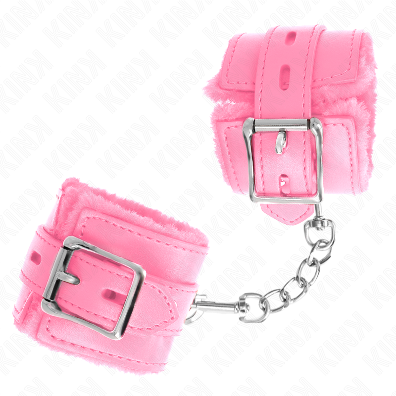 MENOTTES DOUBLÉS DE FOURRURE ROSE
