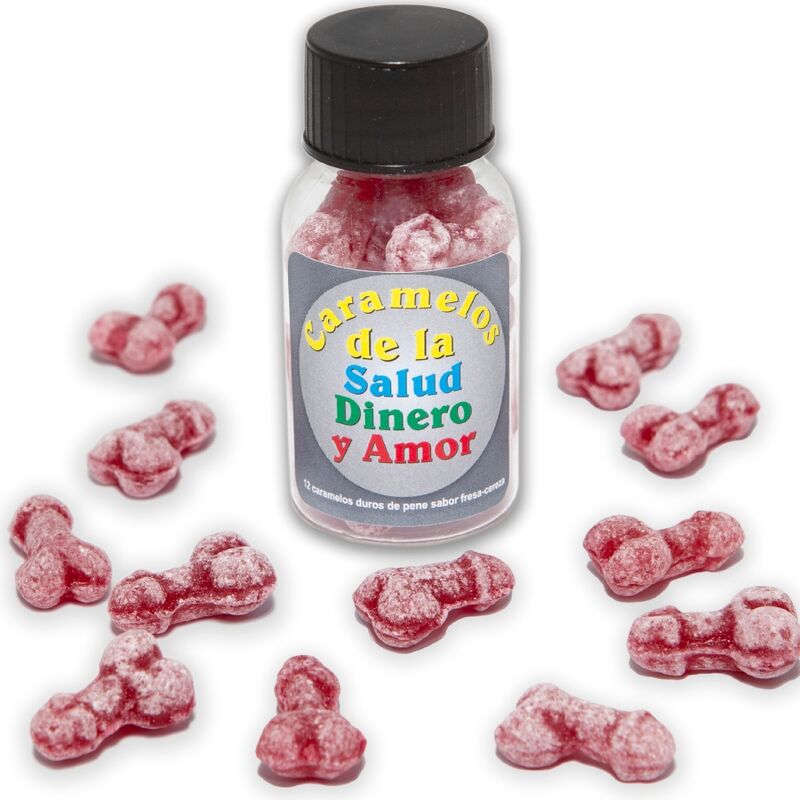 12 BONBONS FORME DE PÉNIS FRAISE/CERISE