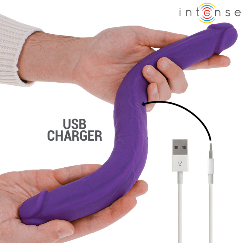 GUNTER DILDO DOUBLE VIBROMASSEUR 40 CM VIOLET