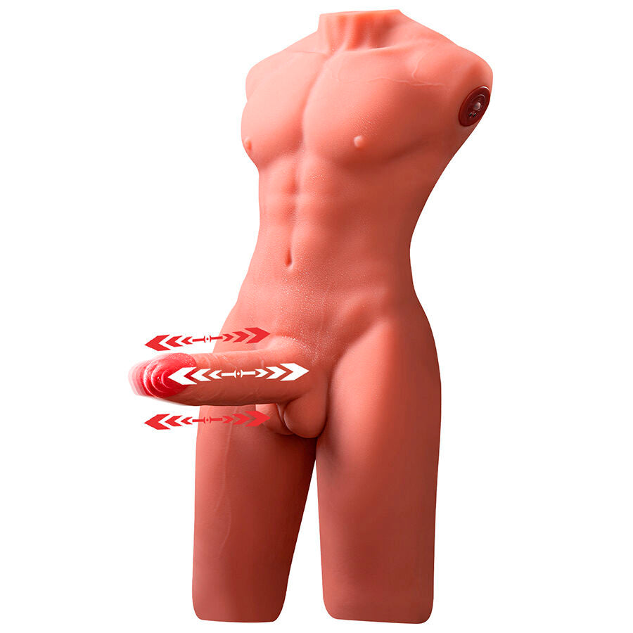 XISE - "JASON" DEMI-CORPS TORSE HOMME AVEC POUSSÉES ET VIBRATIONS 55CM