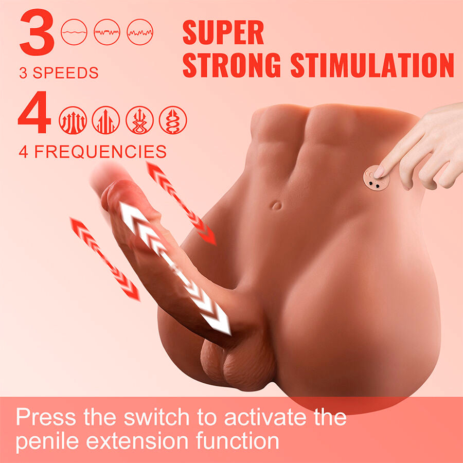 XISE - GODE RÉALISTE ET MASTURBATEUR ANUS AVEC POUSSÉE 18 CM