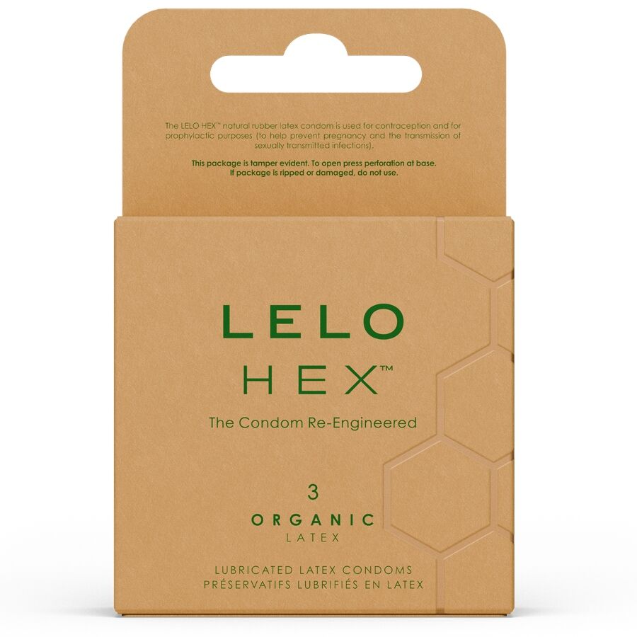 LELO - BOÎTE DE PRÉSERVATIFS HEX BIOLOGIQUES 3 UNITÉS