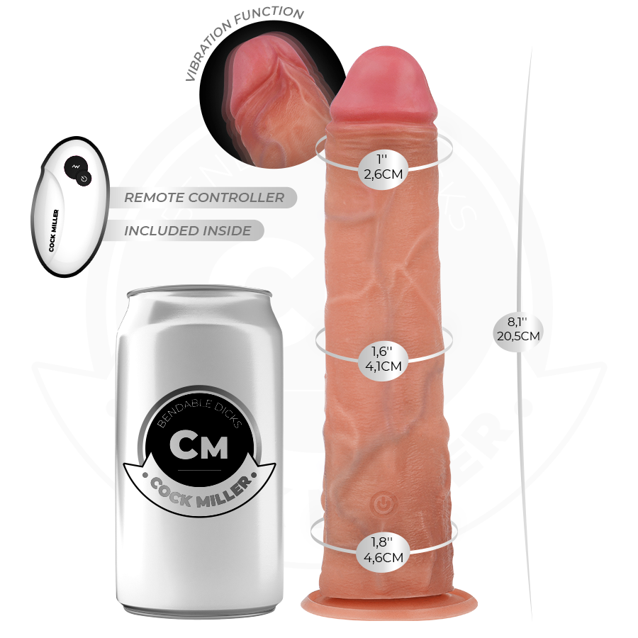 COCK MILLER - GODE RÉALISTE AVEC VENTOUSE 20,5 CM