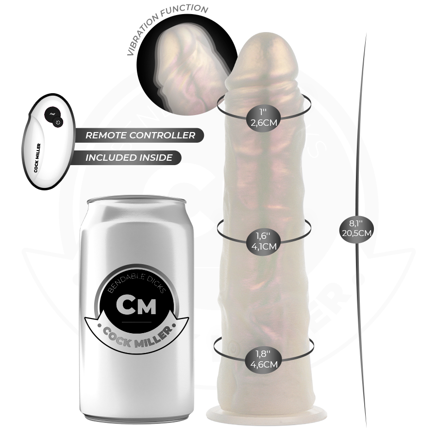COCK MILLER - GODE AVEC LUMIÈRES ET VIBRATIONS 20,5 CM