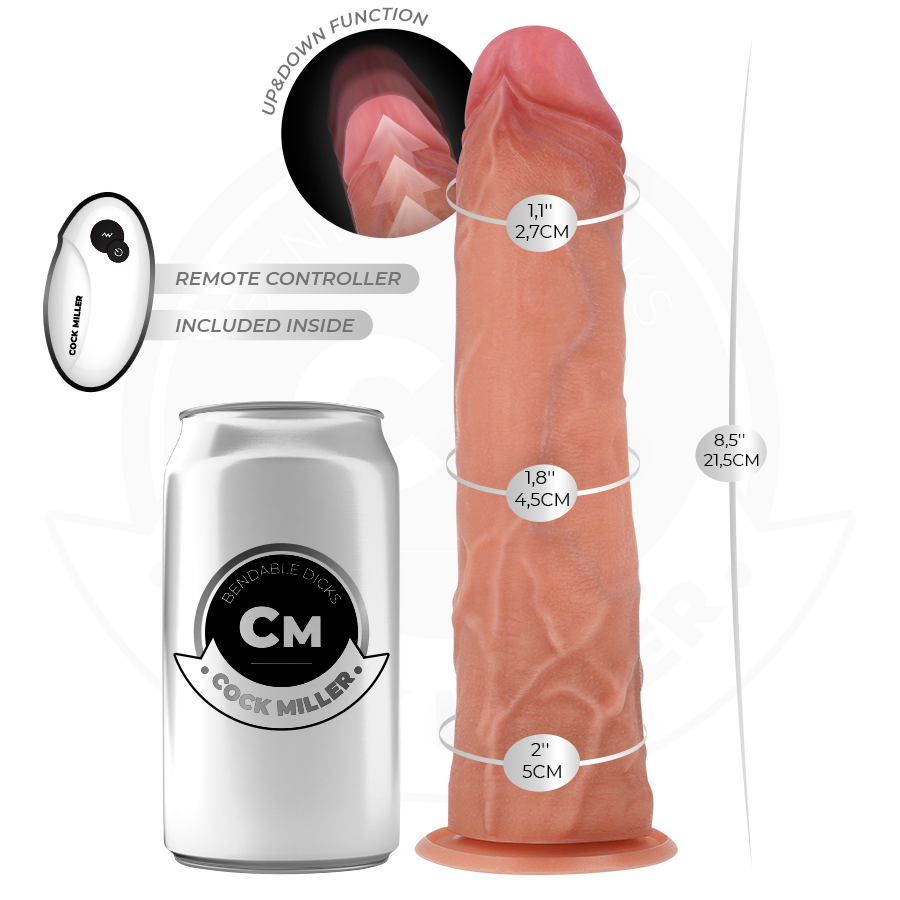 COCK MILLER - GODE HYPER-RÉALISTE À VENTOUSE ET À POUSSÉE 21,5CM