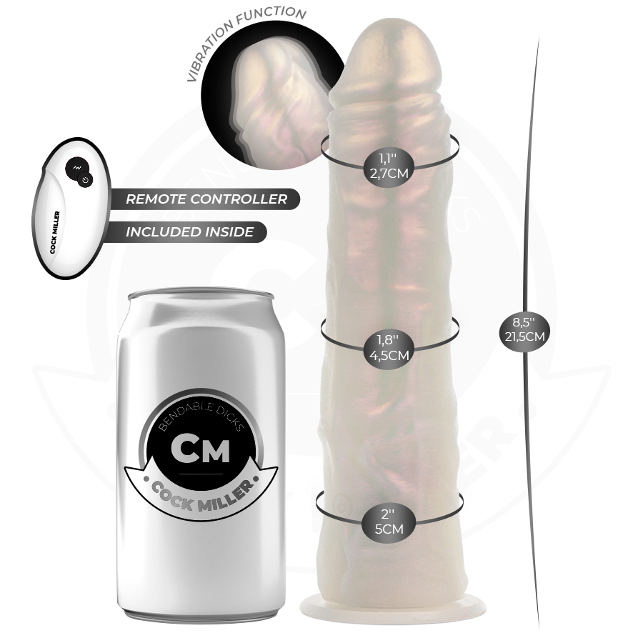 COCK MILLER - GODE AVEC LUMIÈRES ET VIBRATIONS 21,5 CM