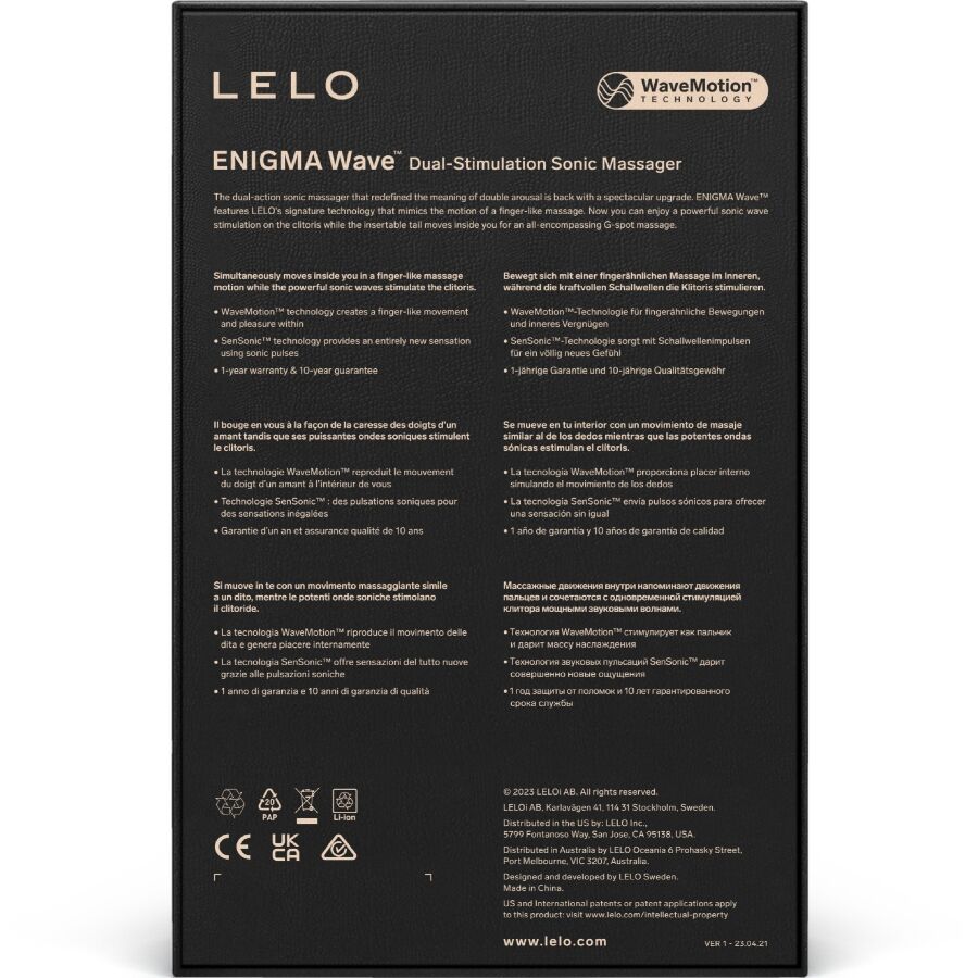 LELO - ENIGMA WAVE TRIPLE ACTION NOIR