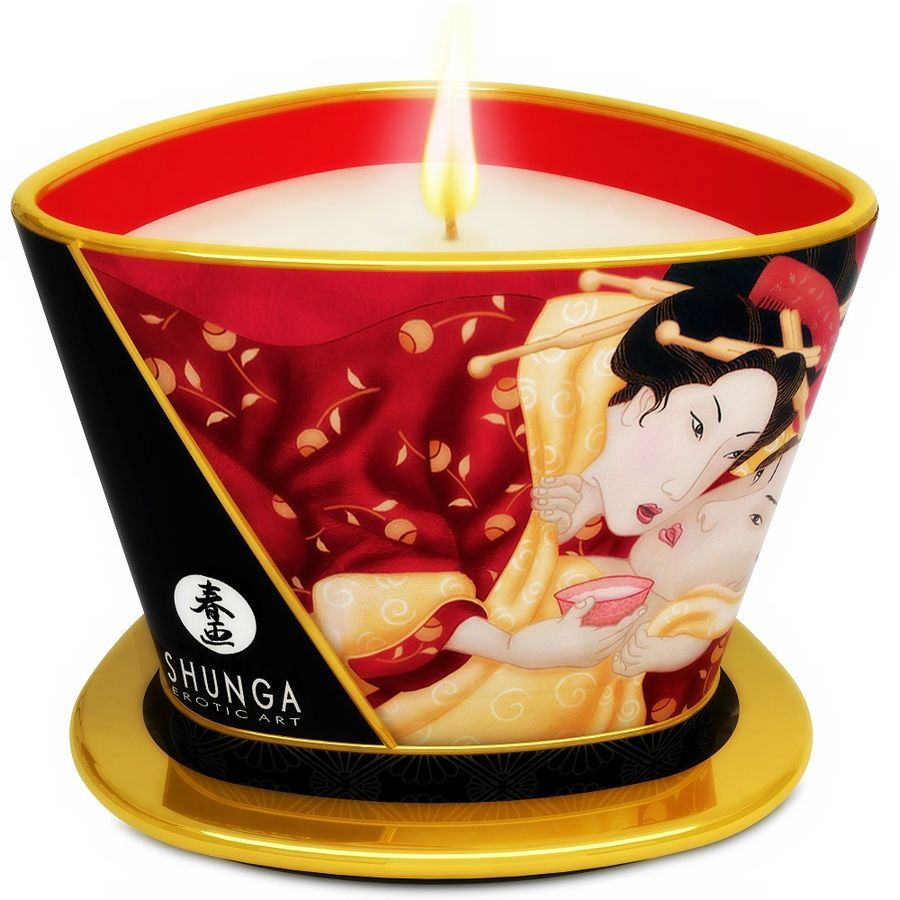 SHUNGA - BOUGIE DE MASSAGE FRAISES & CAVA 170 ML