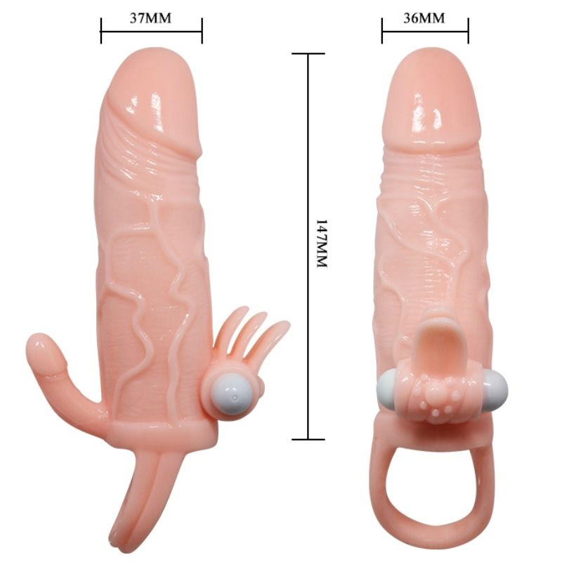 MANCHON D'EXTENSION DE PÉNIS VIBRANT 16,5CM