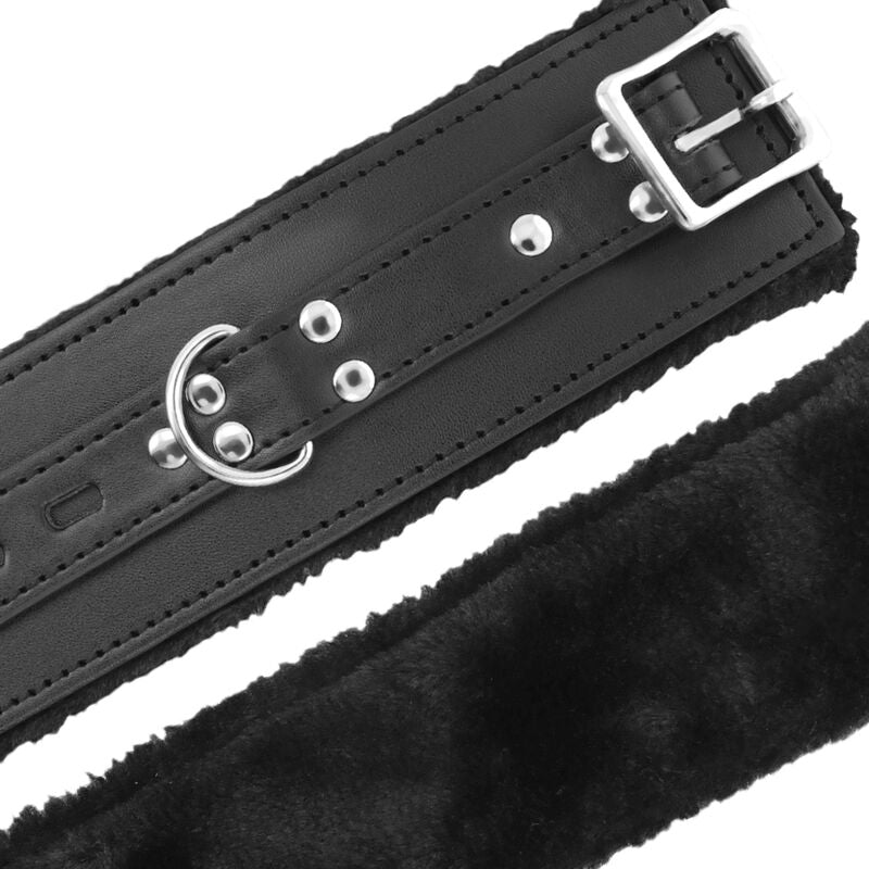 MENOTTES DOUBLÉES FOURRURE NOIRES