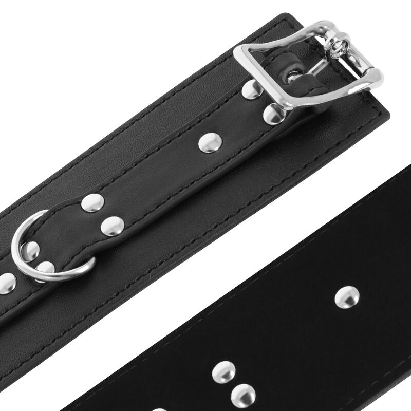 MENOTTES EN SIMILI CUIR NOIR