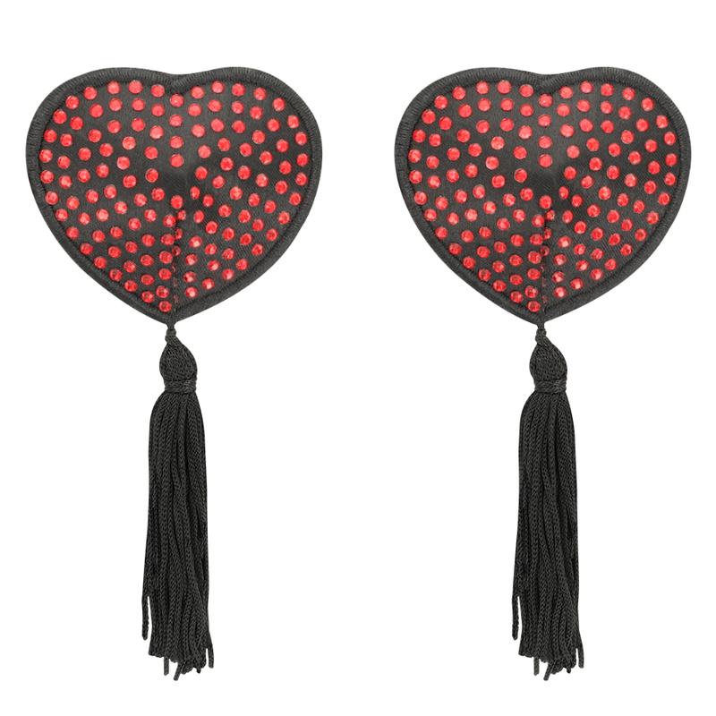 COQUETTE CHIC DESIRE - CACHE-TÉTONS COEUR ROUGE & NOIR