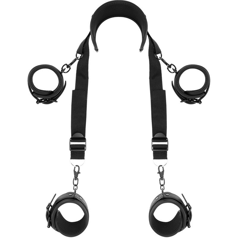 POSITION MAÎTRE AVEC 4 MENOTTES DOUBLÉES EN NÉOPRÈNE
