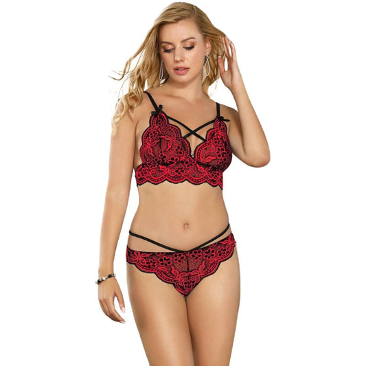 ENSEMBLE DEUX PIÈCES TOP ET STRING EN DENTELLE