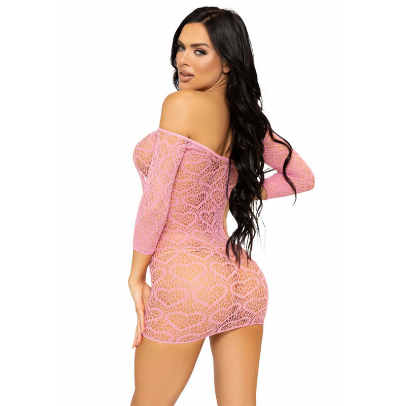 LEG AVENUE - MINI ROBE EN FILET COEUR TAILLE UNIQUE