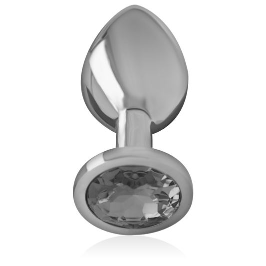 PLUG ANAL EN MÉTAL ALUMINIUM AVEC VERRE NOIR TAILLE L