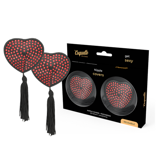 COQUETTE CHIC DESIRE - CACHE-TÉTONS COEUR ROUGE & NOIR
