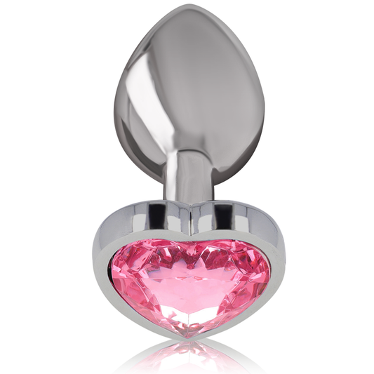 PLUG ANAL EN MÉTAL ALUMINIUM COEUR ROSE TAILLE M